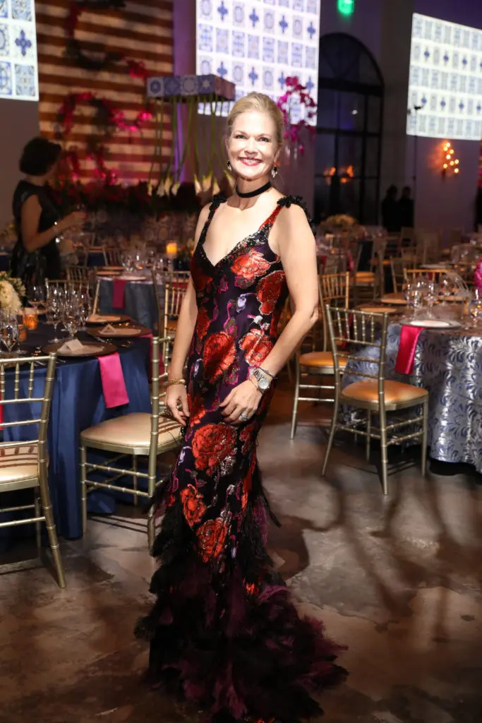 Amy Pierce wore a floral David Peck gown to the Houston Grand Opera Ball. (Photo by Priscilla Dickson)