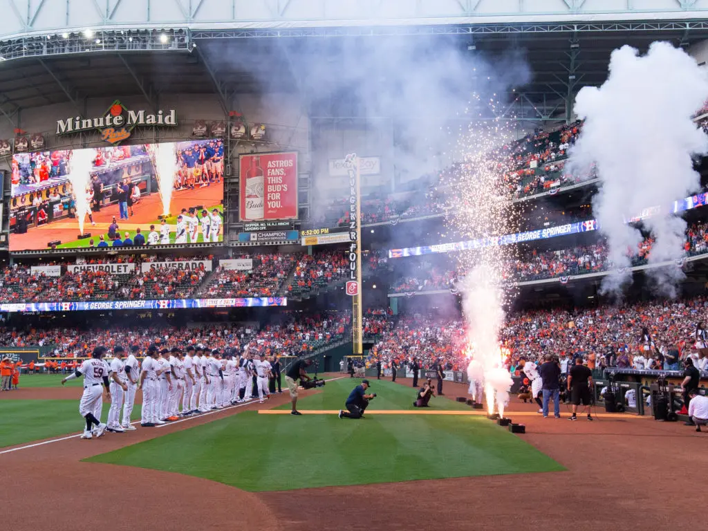 The Houston Astros home opener brought the excitement and plenty of theatrics. (Photo by F. Carter Smith)