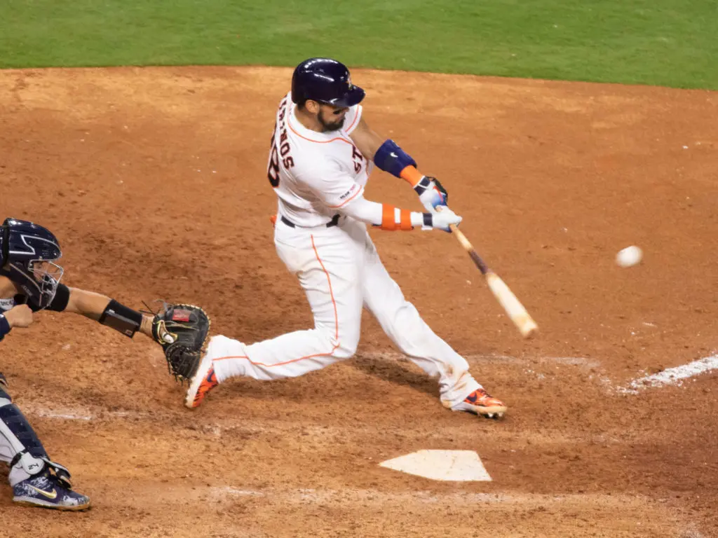 Robinson Chirinos delivered the biggest hit for all for the Houston Astros. (Photo by F. Carter Smith)