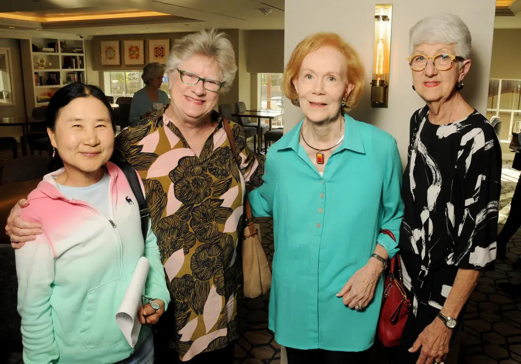 Chong-Ok Lee Matthews, Bettie Cartwright, Shirley Rose, Gladys Hooker at the Contemporary@MFAH reception at the Lancaster Hotel (Photo by Dave Rossman)