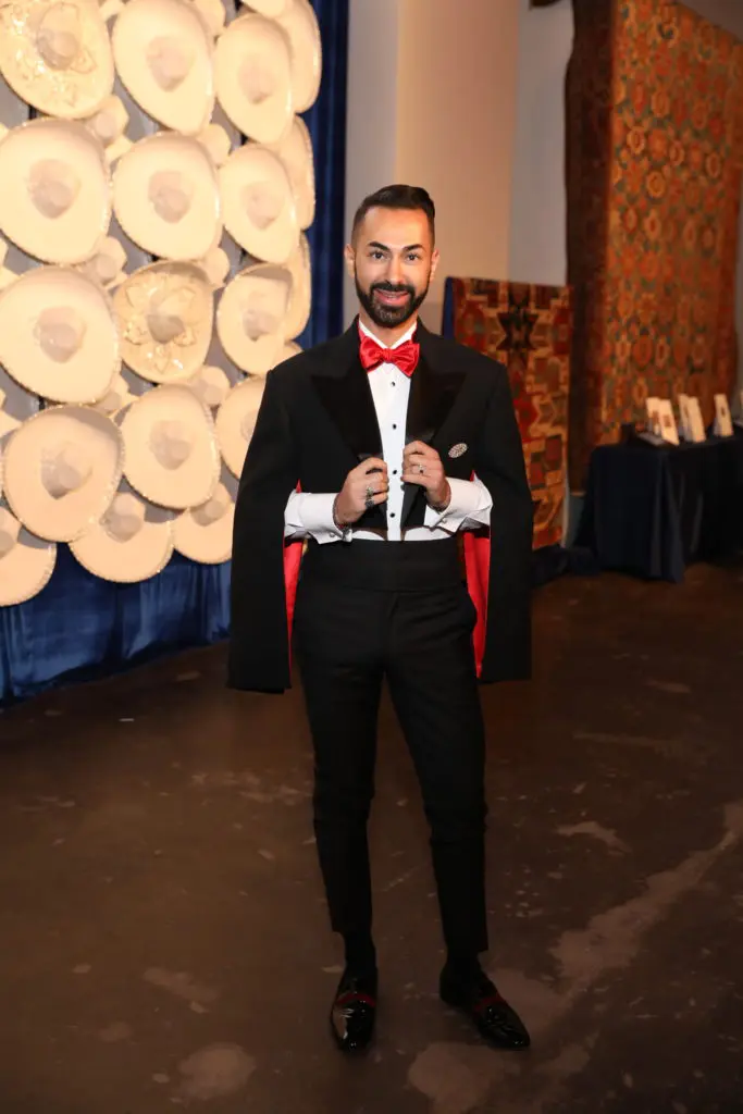 Fady Armanious wore an Alexander McQueen black jacket with red lining to the Houston Grand Opera Ball. (Photo by Priscilla Dickson)