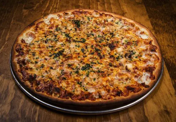 Melty cheese on Greenville Avenue Pizza Company's pizza.