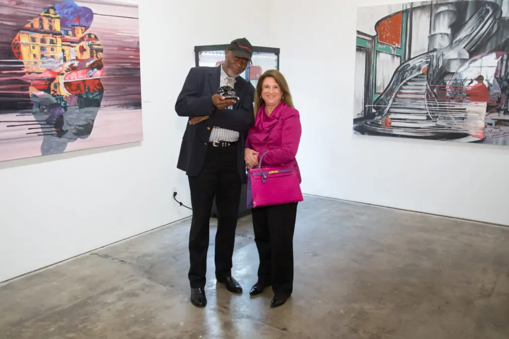 Eugene Foney, Deborah Colton at Heritage Auctions' Spring 2019 Luxury Accessories Preview at Deborah Colton Gallery (Photo by Emile C. Browne)