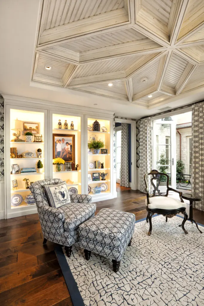 The home office at the Corona del Mar home designed by Bill Stubbs for a couple from San Antonio.