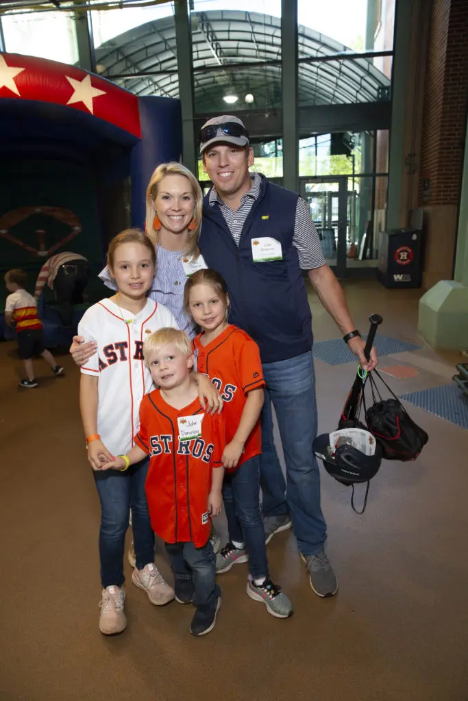 Staci & John Donovan and children Grace, Evelyn and John
 at Minute Maid Park during the Texas Children's Hospital Family Fun Day.