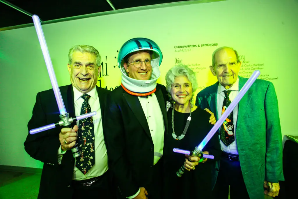 At Martini Madness: A Space Age Soiree, in September 2018: Reid Mitchell, Perry Price, Betty Moody, and Clint Willour. (Photo by Katy Anderson)