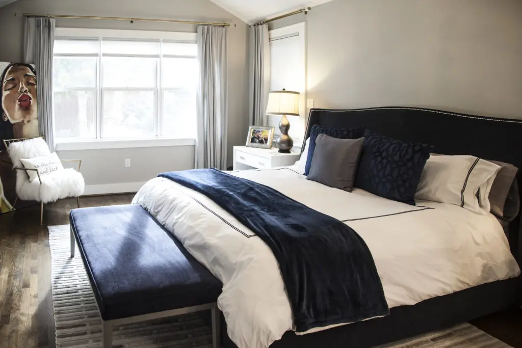 A modernized bedroom with vintage touches. (Photo by Kim Leeson)