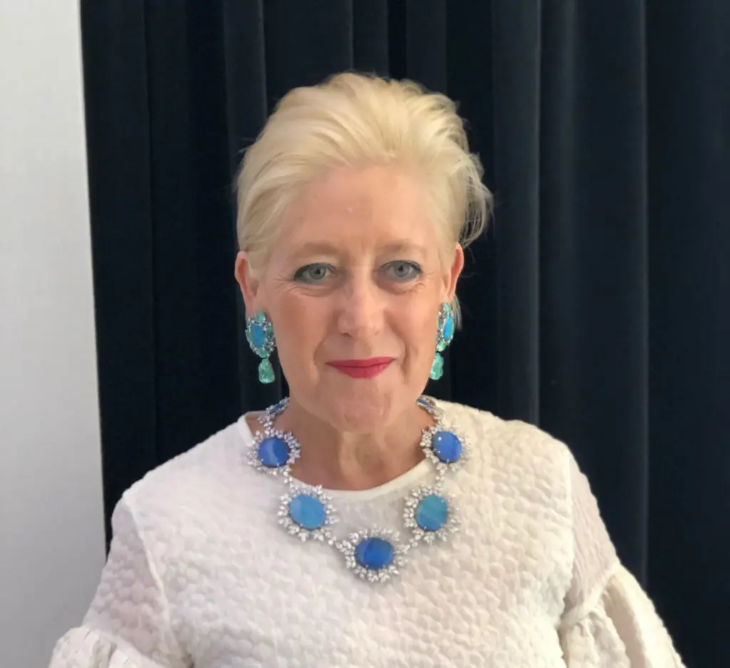 Margot McKinney wears the 'Constellation' opal necklace at the Houston Chronicle Best Dressed Luncheon and Neiman Marcus Fashion Presentation.