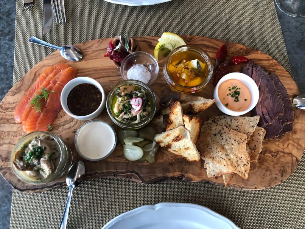 The 1751 Sea and Bar Charcuterie Board features a rare selection of smoked seafood. (Photo by Shelby Hodge)