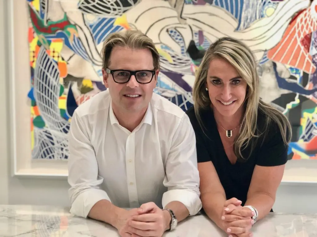 Designer Adam Lippes and investor Courtney Sarofim talk fashion at the Sarofim family offices in River Oaks. (Photo by Shelby Hodge)