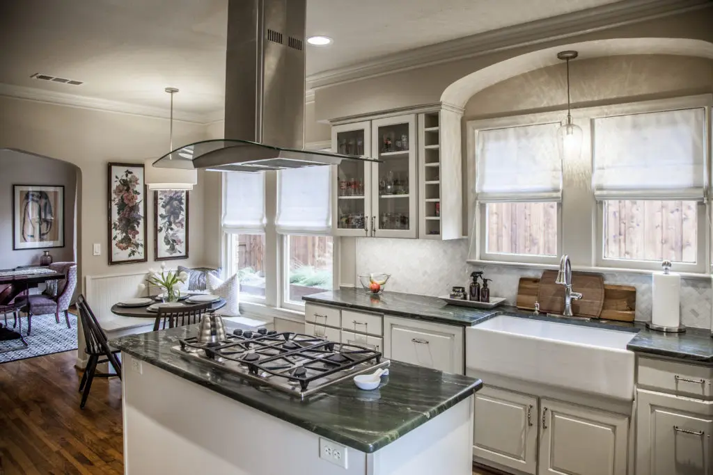 The kitchen in this Tudor home is updated and beautiful. (Photo by Kim Leeson)