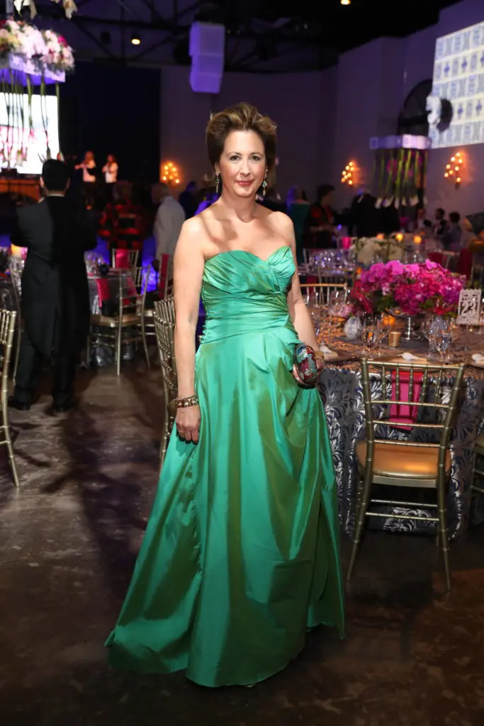 Iliana Treviño wore a green Monique Lhuillier gown to the Houston Grand Opera Ball. (Photo by Priscilla Dickson)