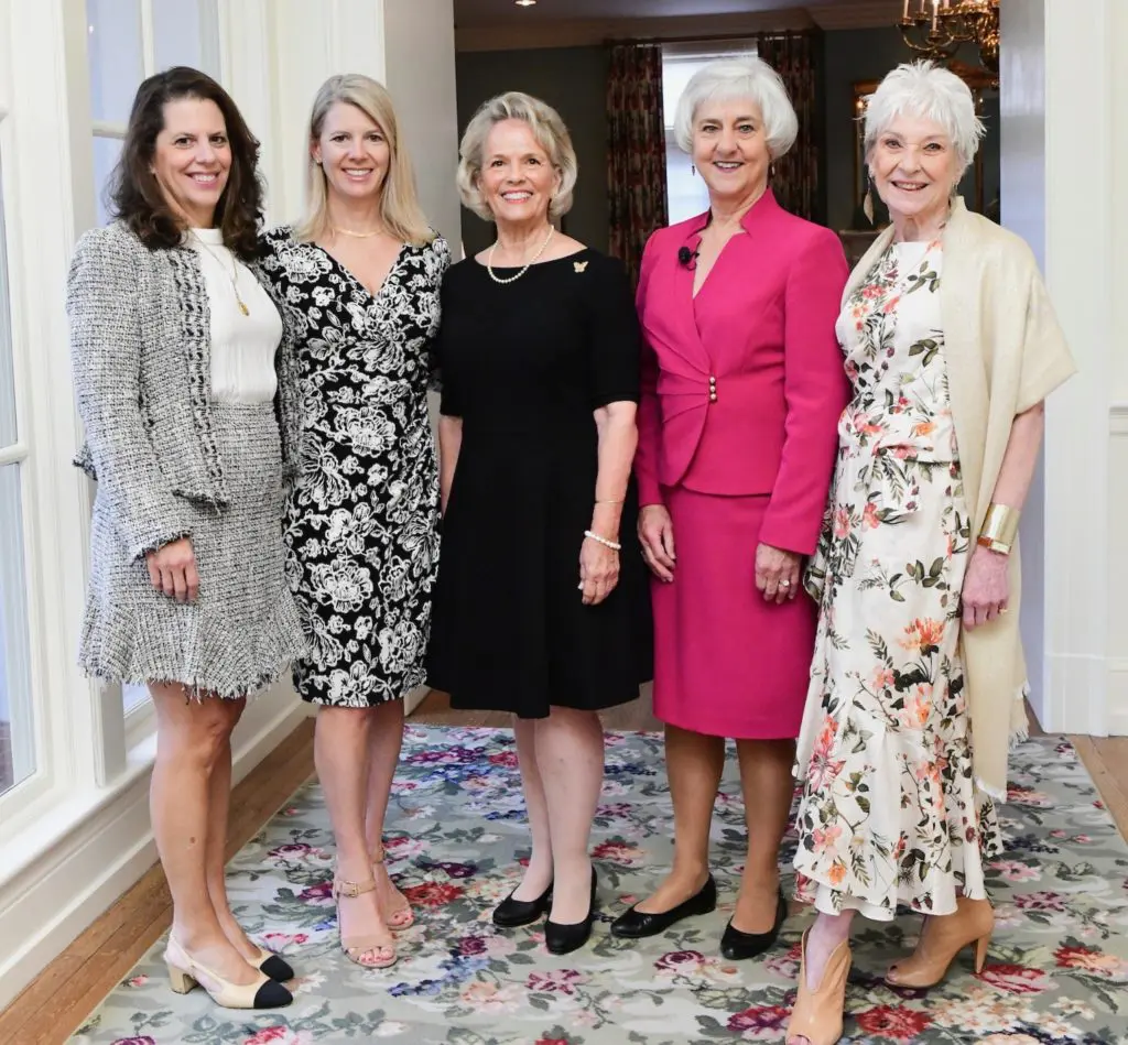 Isabel Lummis, Jenny Kempner, Sue White, LeAnn Thieman and Cynthia Nordt  at the Houston Hospice Butterfly Luncheon. (Photo by Daniel Ortiz)