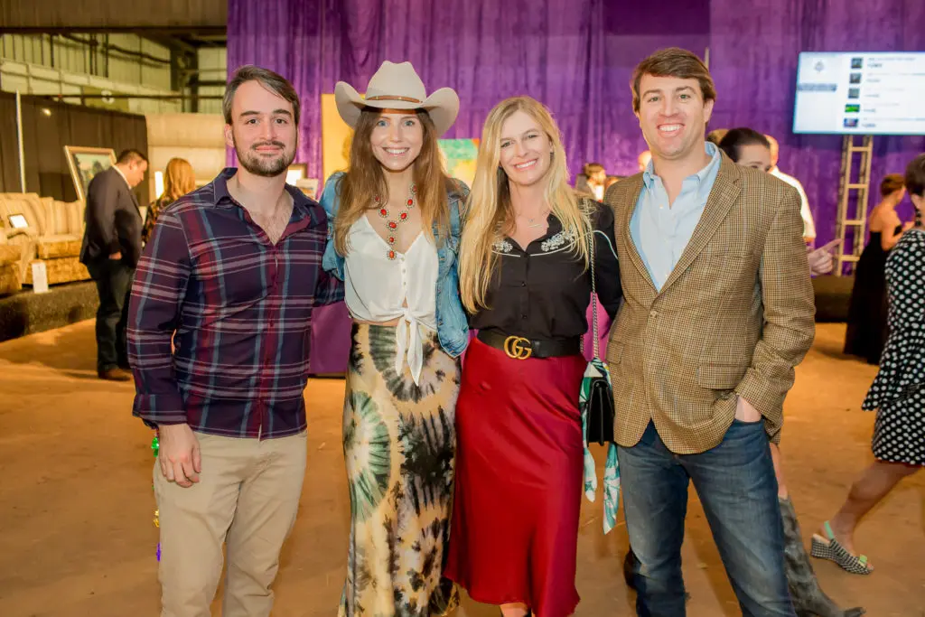 James Fonger, Caroline Dawson, Haylee Williamson, Derek Deaton at the Houston Cattle Baron's Ball at the George Ranch. (Photo by Mike Charlton)
