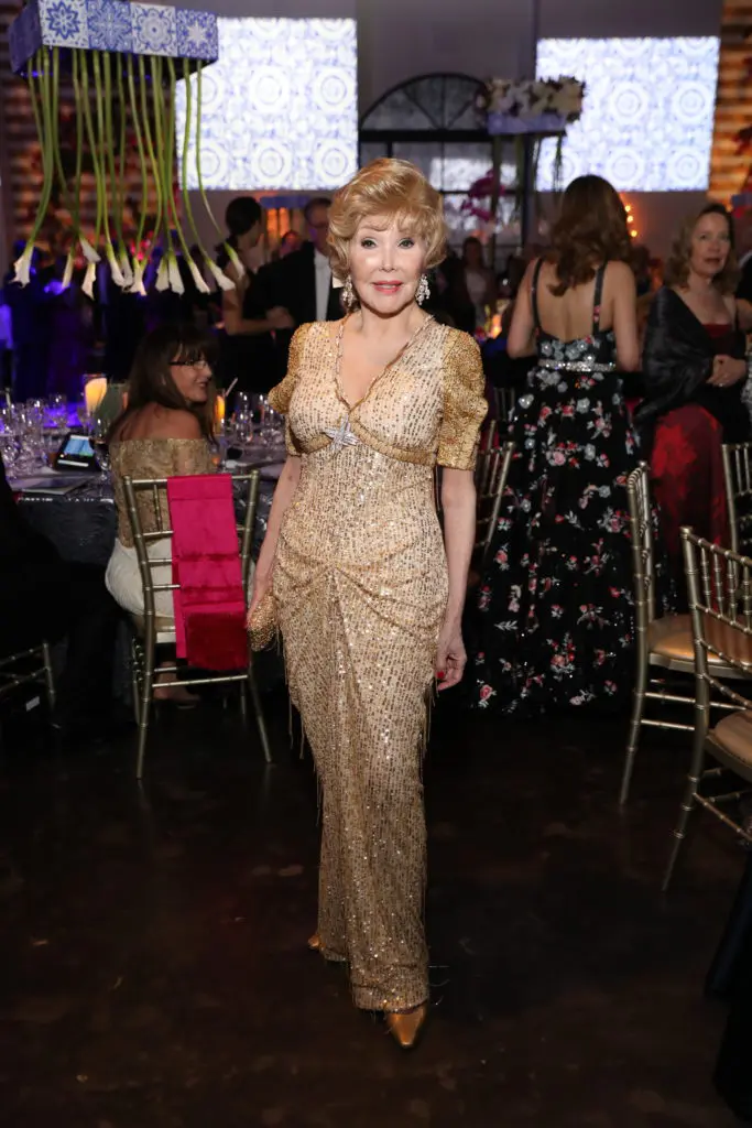 Joanne King Herring wore a gold gown and Bulgari jewels to the Houston Grand Opera Ball. (Photo by Priscilla Dickson)