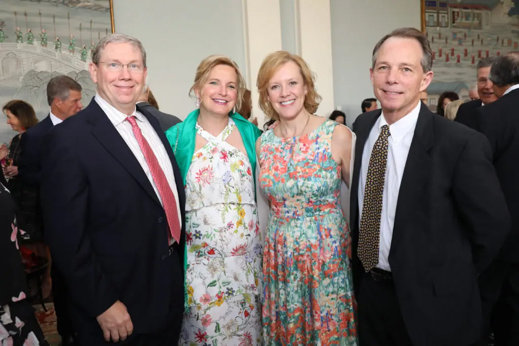 John & Cyndi Baily, Shelley &
Curtis Frisby at the Brookwood Community gala at Houston Country Club. (Photo by Priscilla Dickson) 