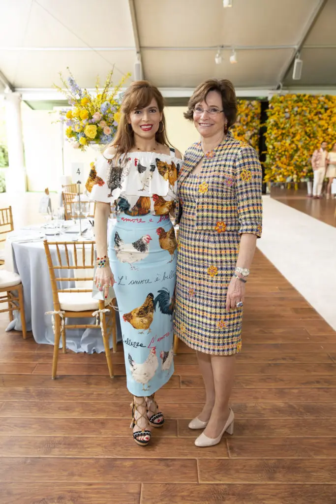 Karina Barbieri, Bobbie Nau at the Bayou Bend Fashion Show & Luncheon. (Photo by Jenny Antill Clifton)