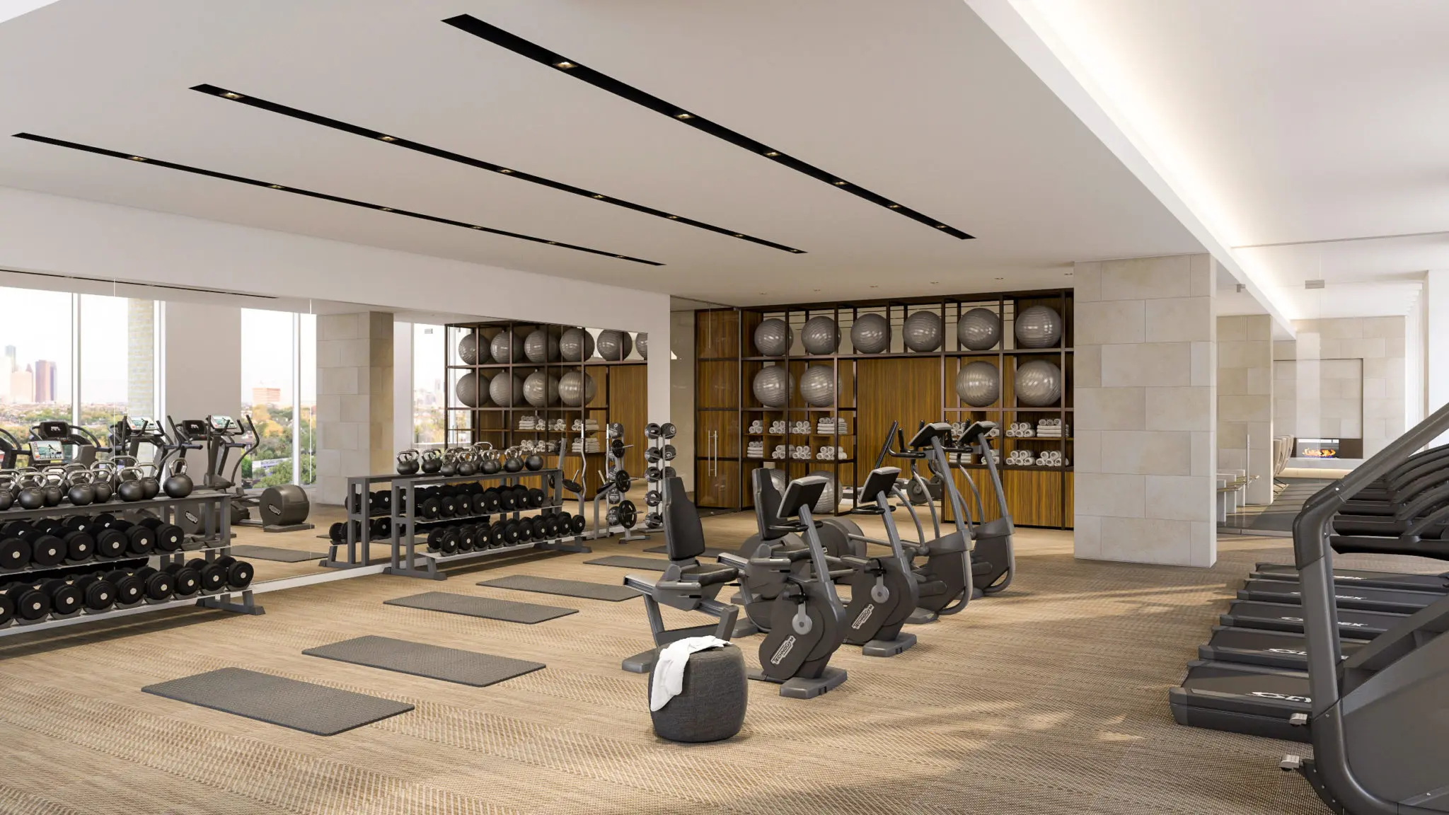 La Colombe d’Or Hotel & Residences Gym; Rendering Courtesy of Rottet Studio
