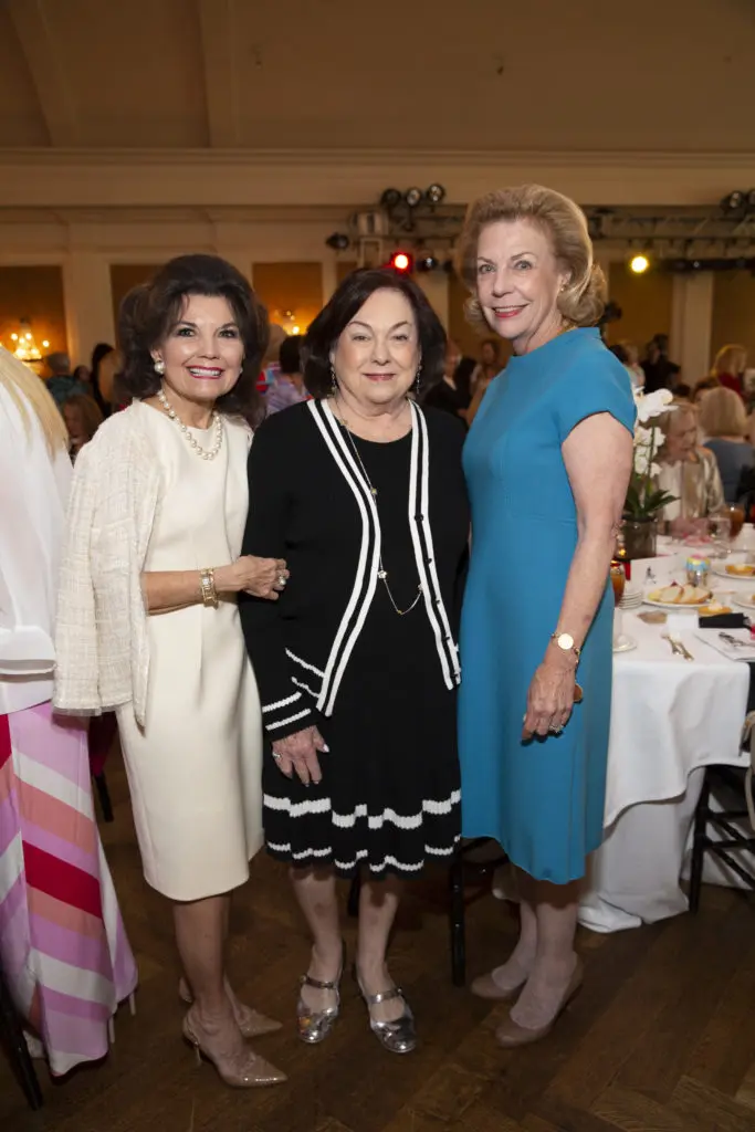 Linda McReynolds, Rose Cullen, Elise Joseph at the Salvation Army Reflections on Style luncheon at River Oaks Country Club. (Photo by Jenny Antill)