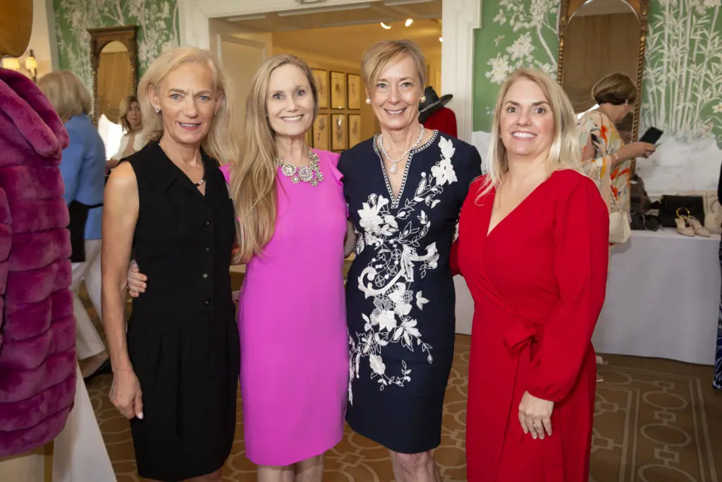 Lynn Clayton, Leigh Newton Alvarez, Connie Wallace, Tammy McDade at the Salvation Army Reflections on Style luncheon at River Oaks Country Club. (Photo by Jenny Antill)