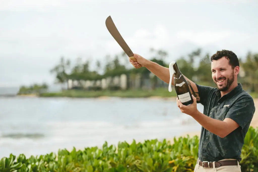 The Maui wine culture is taking off, including sabering.