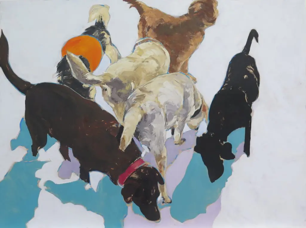 Margaret Hixon Griffith's "Dogs in the Winter," 2019 (Sabine Street, Studio 142)