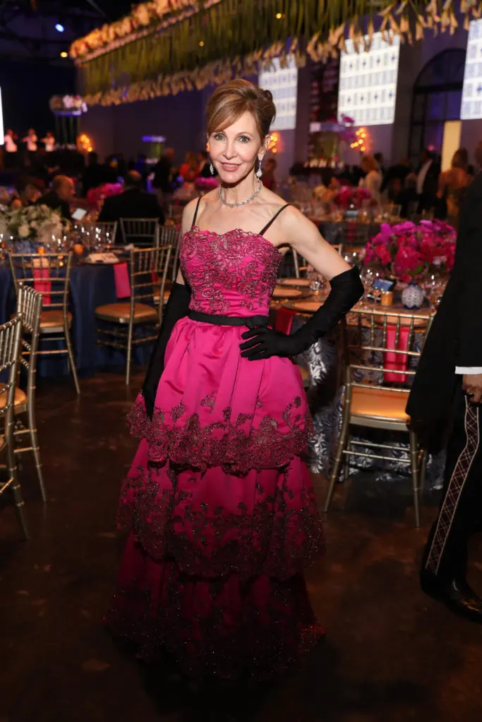 Melanie Jarrell wore a fuchsia Marchesa gown to the Houston Grand Opera Ball. (Photo by Priscilla Dickson)