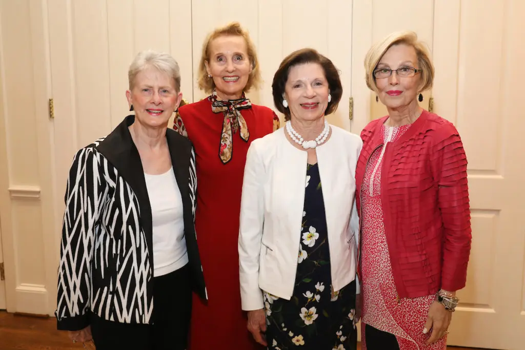 Nancy Hall, Gina Saour, Mary Lynn Marks and Ellen Stough at the  PARTNERS luncheon benefiting the Cizik School of Nursing at UTHealth. (Photo by Priscilla Dickson)