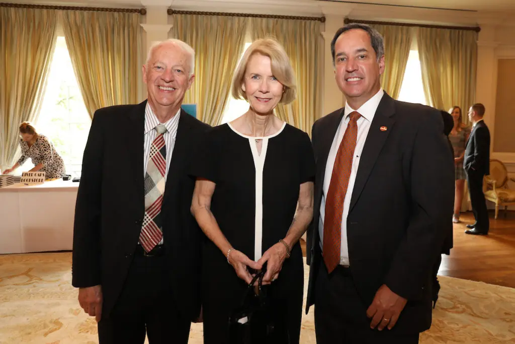 Norman & Cathy Weisbrodt, Michael Blackburn at the  PARTNERS luncheon benefiting the Cizik School of Nursing at UTHealth. (Photo by Priscilla Dickson)