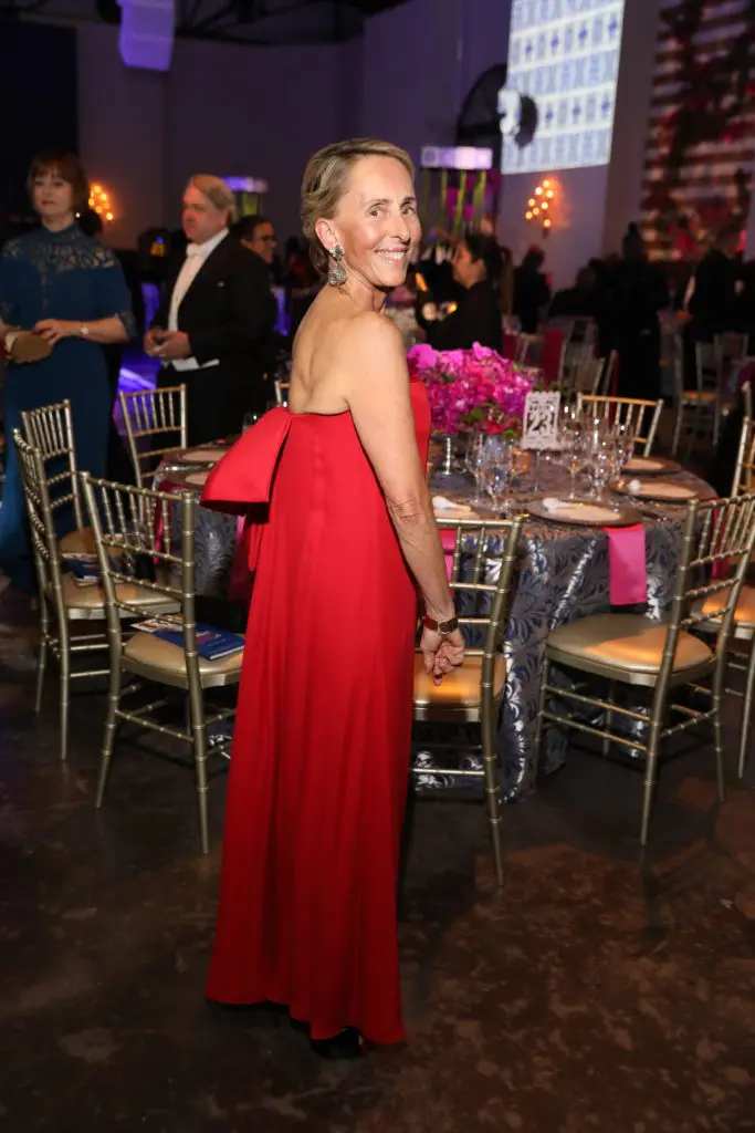 Paula Canny wore a red strapless Oscar de la Renta gown to the Houston Grand Opera Ball. (Photo by Priscilla Dickson)