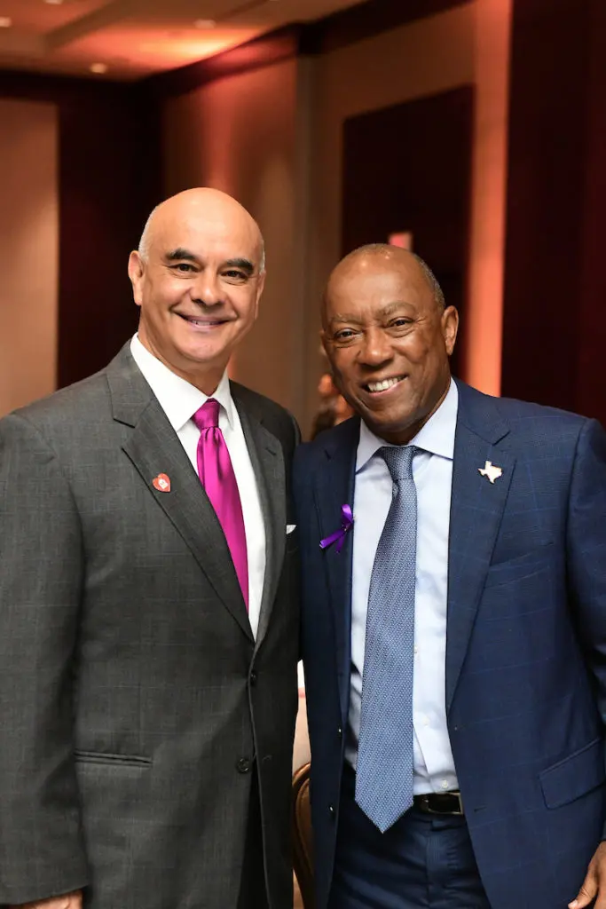 Ronald McDonald House Housotn CEO Rick Noriega, Mayor Sylvester Turner at the Ronald McDonald House Spirit of Hope luncheon. (Photo by Daniel Ortiz)