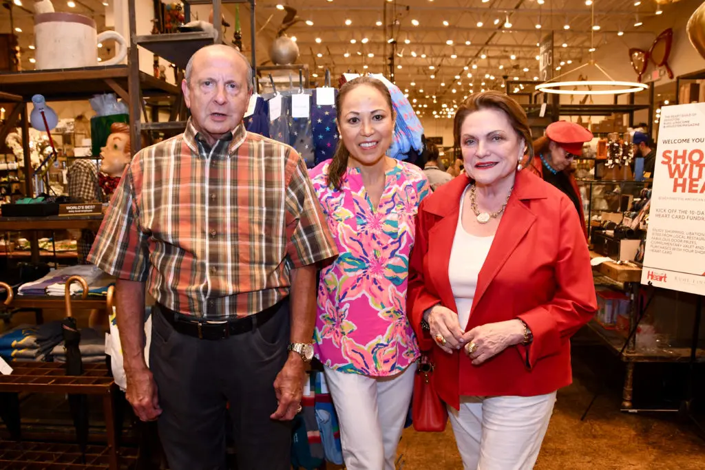 Robert Denenburg, Raquel Lewis, Beth Wolff at the American Heart Association Shop with Heart Card launch. (Photo by Alejandro Montoya)
