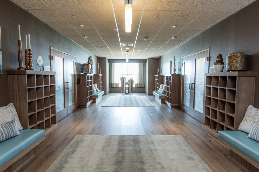 The yoga foyer is a thing of beauty. 