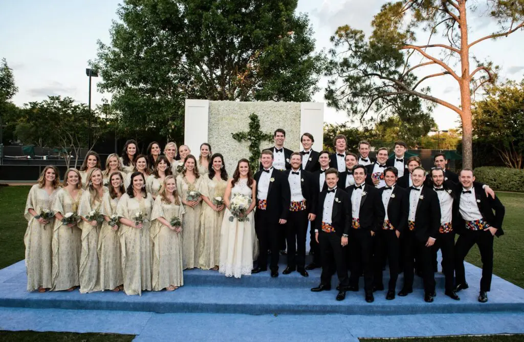 There were 34 members of the wedding party.  (Photo by Chris Bailey )