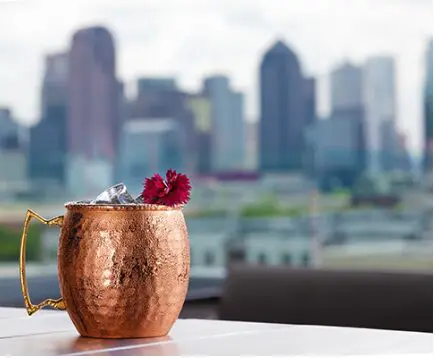 A cocktail with a view at Upside West Village.