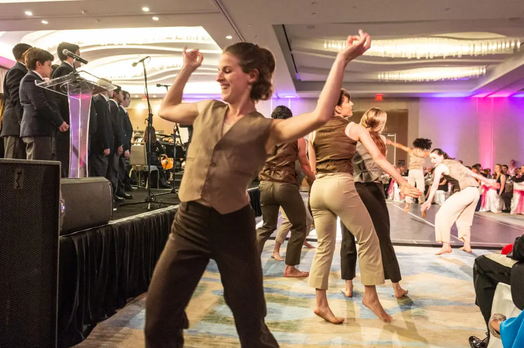 Hope Stone dancers rock the ballroom at the new InterContinental Hotel-Medical Center. (Photo by Fulton Davenport/PWL Studio)
