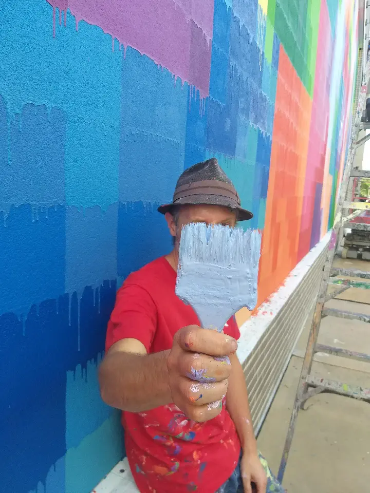 Although hidden from the camera here, Mr. D is no longer an anonymous graffiti artist. (Photo by the author) 