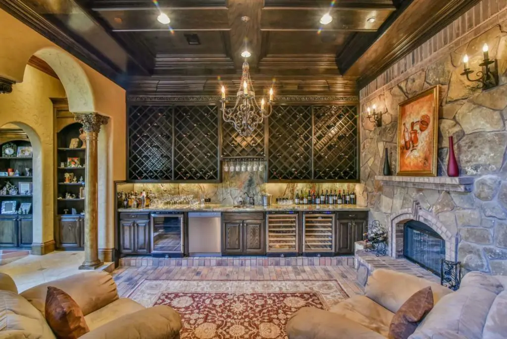 The living room is a bit much.  (Photo by Concierge Auctions)