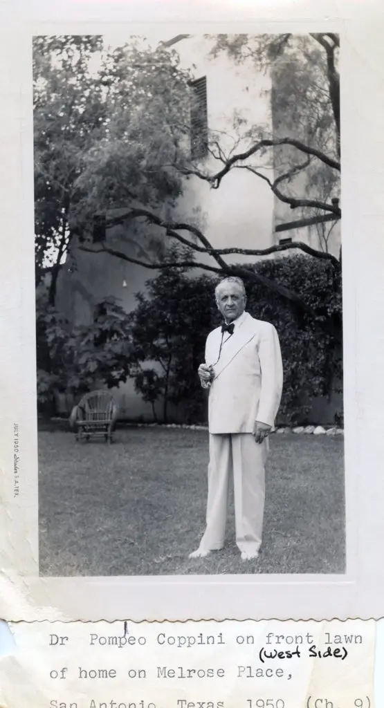 The dapper Coppini on the front lawn of his home on Melrose Place, San Antonio, Texas, 1950. (Courtesy The Lost Coppini Statue Project)