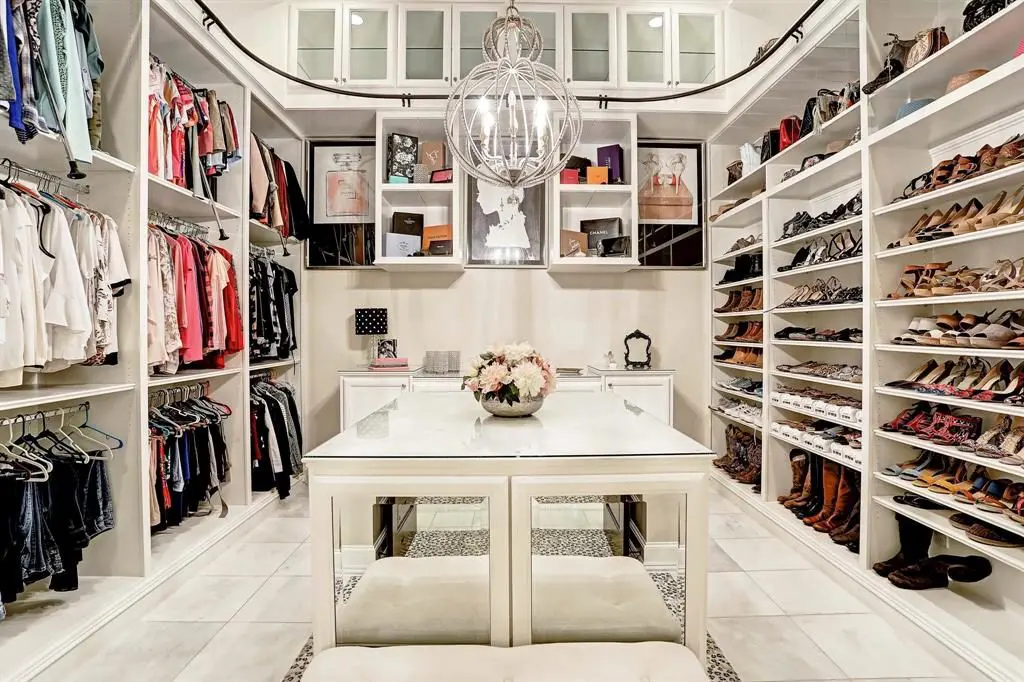 This is the closet that $2.5 million will buy you in Crosby. It comes with 49 acres and an 11,800 sq.ft. house.