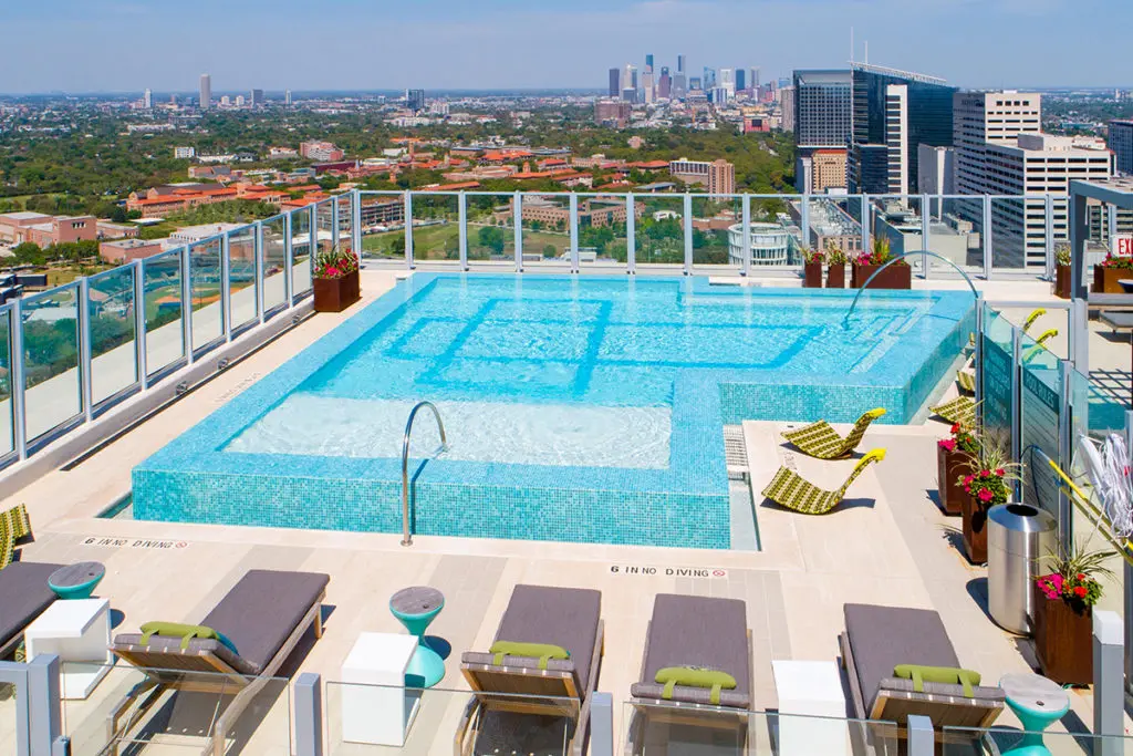 Latitude Med Center's dramatic infinity pool has the perfect sun-ledge areas. 