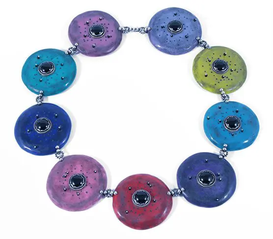 Another collectible auction lot: Sandie Zilker's "Multi-Disc Necklace." Zilker is head of the Jewelry and Enamel Department and the Three-Dimensional Design Department at the MFAH's Glassell School of Art.