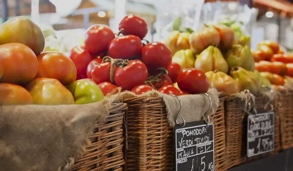 Eataly has tons of fruits and vegetables.