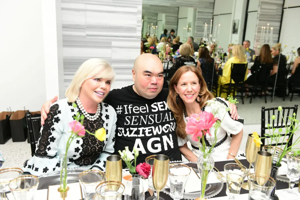 Valerie Fuller, Andrew Gn, Kimberly Van Belle at Tootsies' intimate evening with the Paris-based designer. (Photo by Daniel Ortiz)