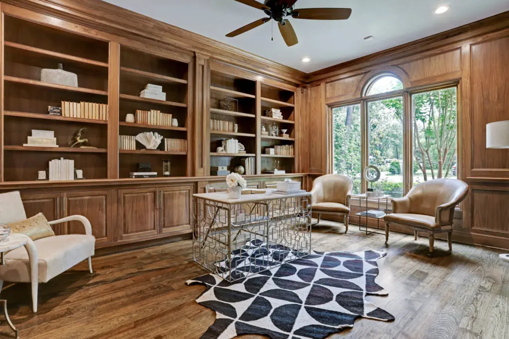 Vanessa Sendukas and Debbie Dalton staged the house at 12014 Tall Oaks for the John Daugherty Realtors Spring Soirée. (Photo by TK Images)