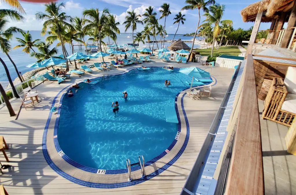 The main pool at the Bungalows at Key Largo overlooks the water. (Photo by Shelby Hodge)
