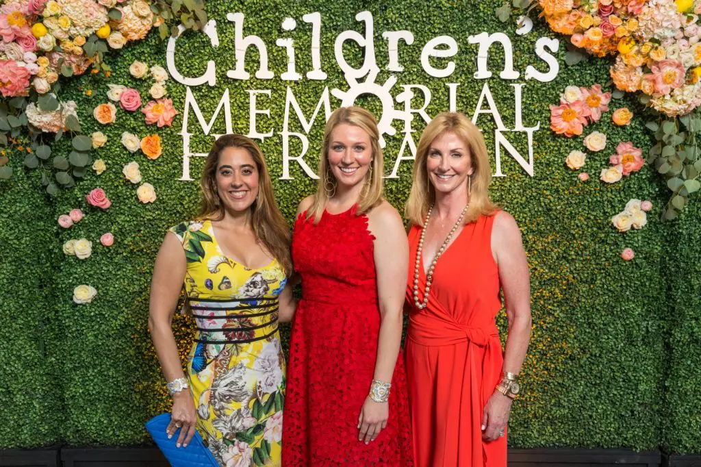 Kristina Somerville, Christina Stith, Kim Moody at the Children's Memorial Hermann event at McGovern Centennial Gardens. (Photo by Daniel Ortiz)