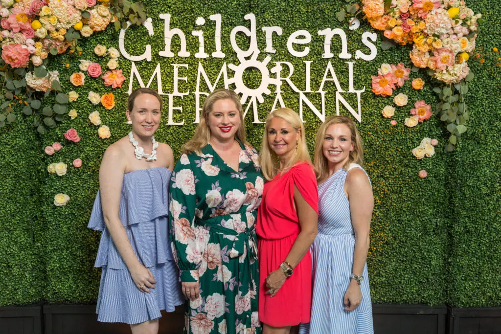 Katie Eisterhold, April McGee, Julie Comiskey, Stacy Johnson at the Children's Memorial Hermann event at McGovern Centennial Gardens. (Photo by Daniel Ortiz)