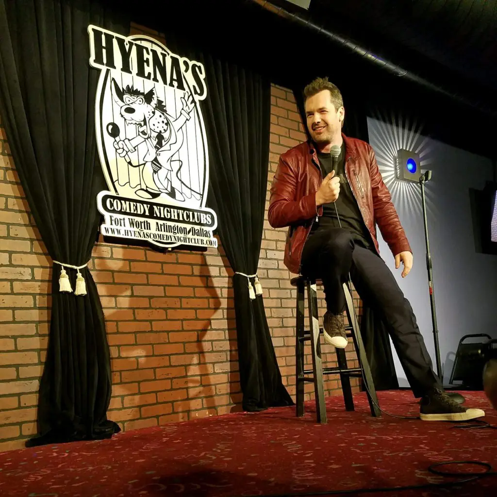 Jim Jeffries performing at Hyenas Comedy. Courtesy of Hyenas 