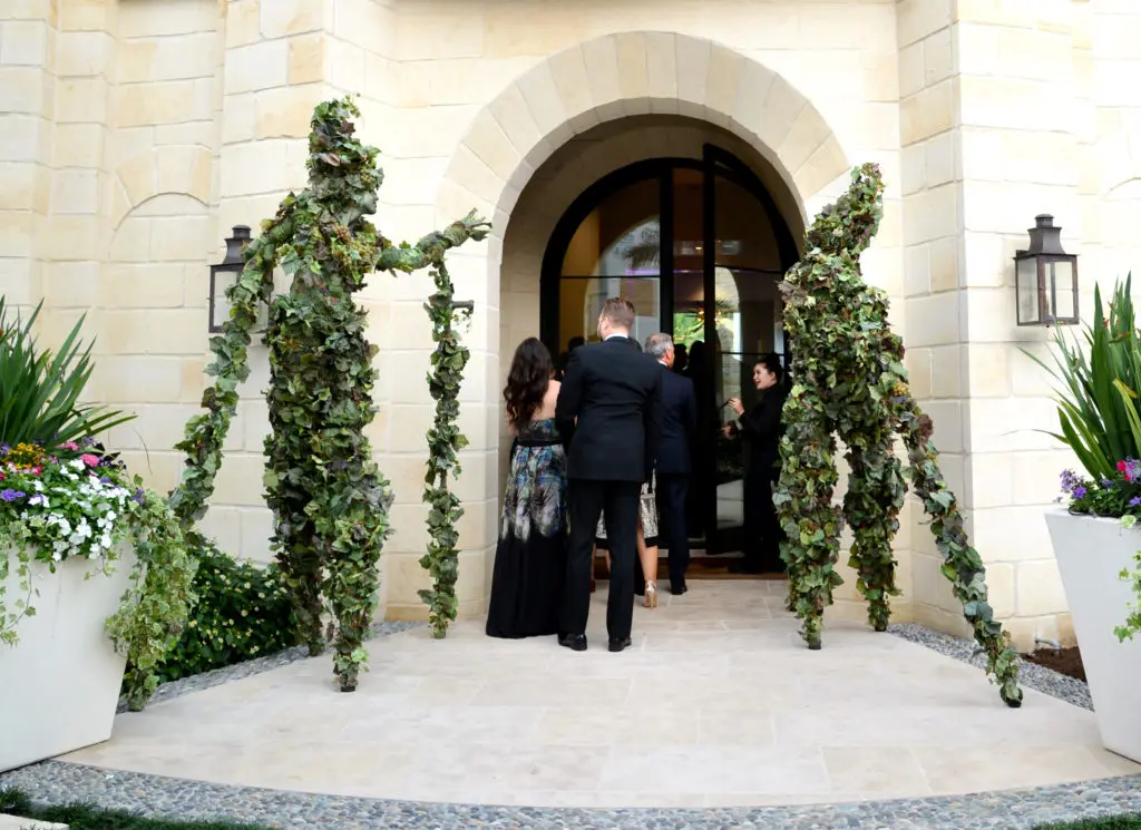 'Vine people' welcome guests to the Theorem Wine release party at the Itkins' 13,000 square foot home. (Photo by Al Torres Photography)